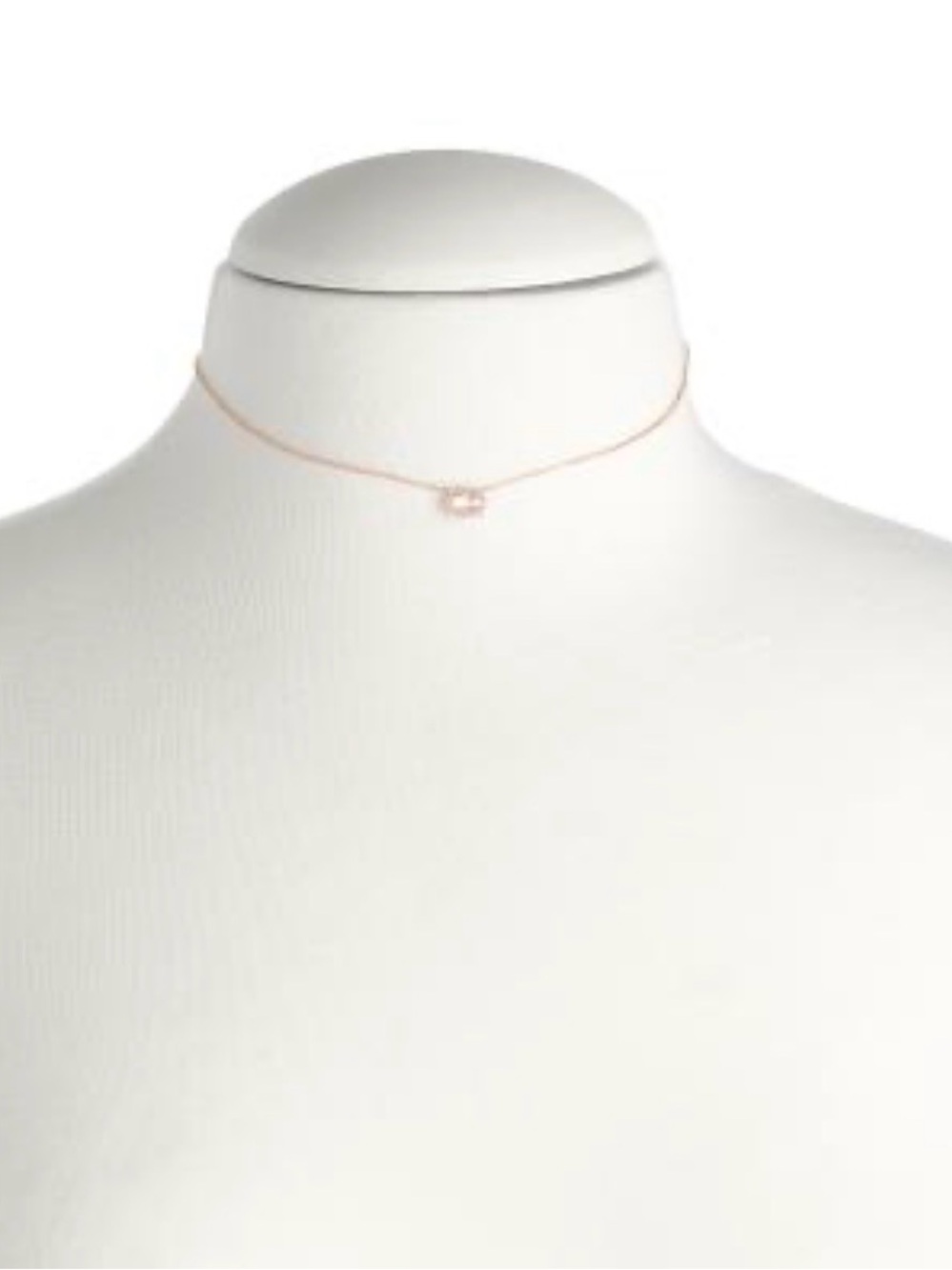 NWT KENDRA SCOTT rosegold ivory mother of pearl white cz chelsea mini necklace